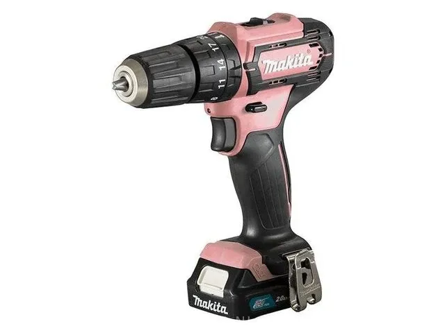 Accu slagboorschroevendraaier makita, hp333dsap, rose/zwart - afbeelding 1 van  4