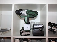 Accu slagmoersleutel hitachi met extra 5 ah accu en acculader. - afbeelding 1 van  1