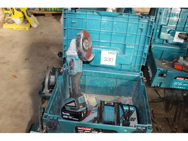 Accu slijptol maktia met accu en lader in kunststof koffer. - afbeelding 1 van  3