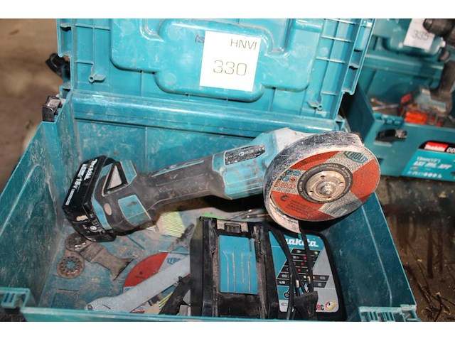 Accu slijptol maktia met accu en lader in kunststof koffer. - afbeelding 3 van  3