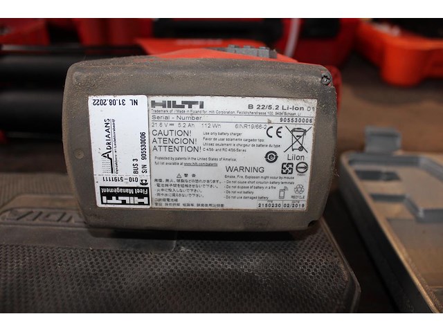 Accukitspuit hilti hde500 in koffer met accu. - afbeelding 4 van  4