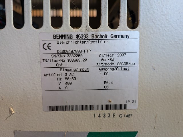 Acculader, benning, d400g48/80b-ftp, 2007 - afbeelding 7 van  8