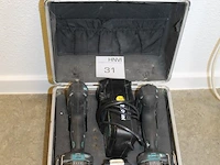 Accuset makita 10,8v met schroef- en slagschroefmachine, 3 accu's en lader in koffer. - afbeelding 2 van  3