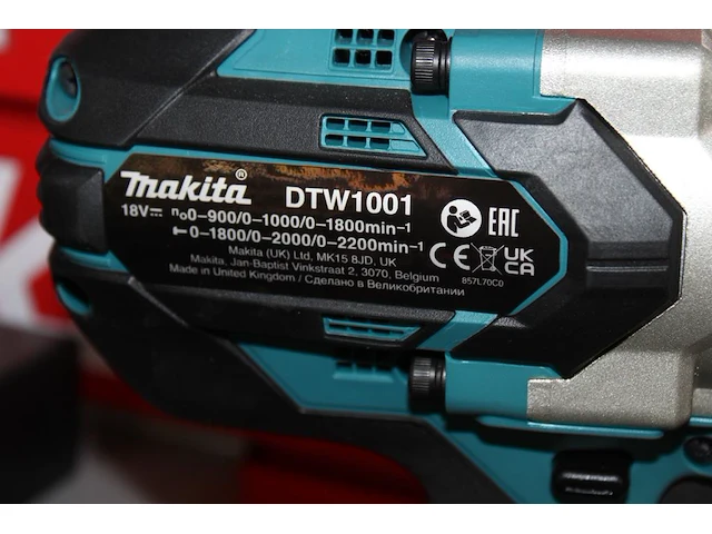 Accuslagmoersleutel makita dtw1001zj. exclusief accu - afbeelding 3 van  3