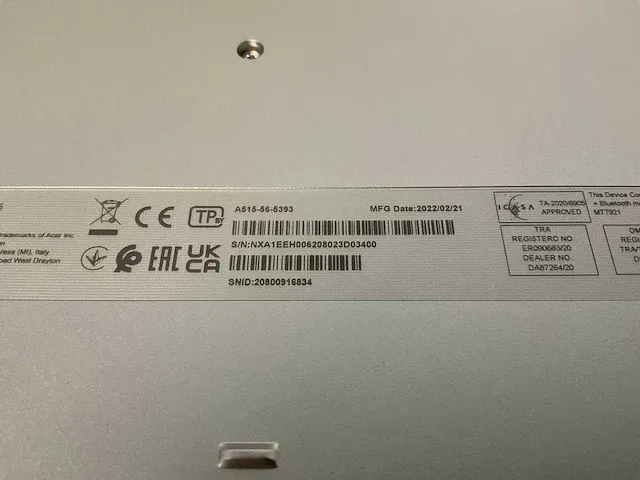 Acer aspire 5 a515-56-5393 (reparatieproduct) - afbeelding 7 van  7