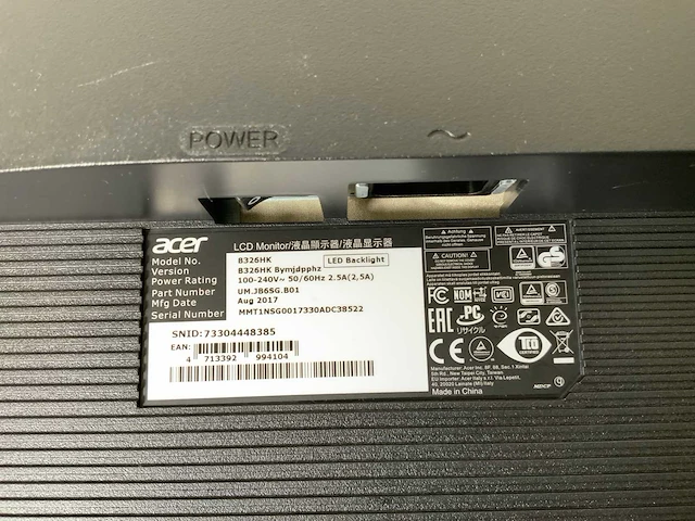 Acer (b326hk) 32”, 3840x2160 (uhd) ips monitor - afbeelding 7 van  7