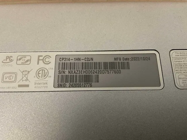 Acer chromebook cb cp314-1hn-c2jn (reparatieproduct) - afbeelding 7 van  7
