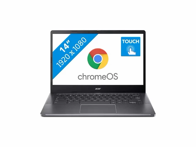 Acer chromebook plus14″ 514 cb514-4ht-36bj intel core i3-n305 g intel uhd graphics128 gb emmc wi-fi 6 / bluetooth 5.2 qwerty grijs - afbeelding 1 van  1