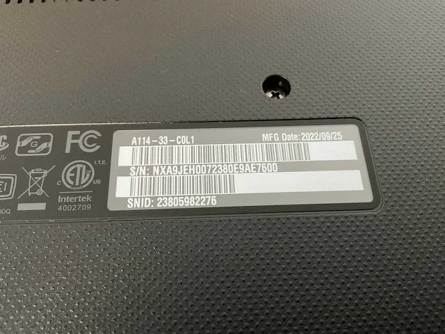 Acer notebook aspire 1 a114-33-c0l1 (reparatieproduct) - afbeelding 6 van  6