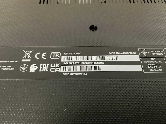 Acer notebook aspire 3 a317-33-c50y (reparatieproduct) - afbeelding 7 van  7