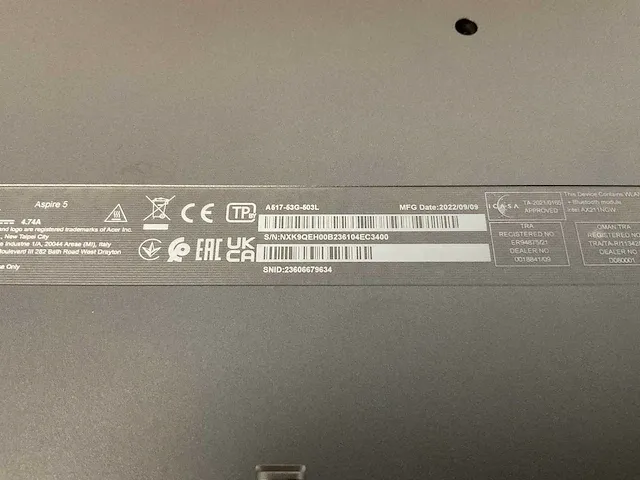 Acer notebook aspire 5 a517-53g-503l (reparatieproduct) - afbeelding 7 van  7