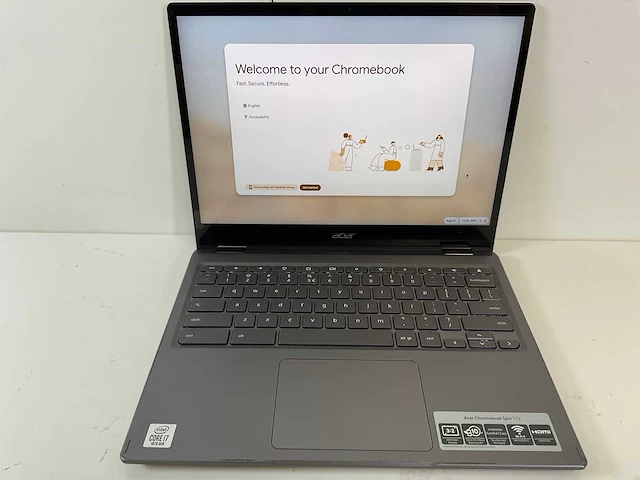 Acer spin 713-2w 13.5”, core(tm) i7 10th gen, 16 gb ram, 128 gb ssd chromebook - afbeelding 1 van  7