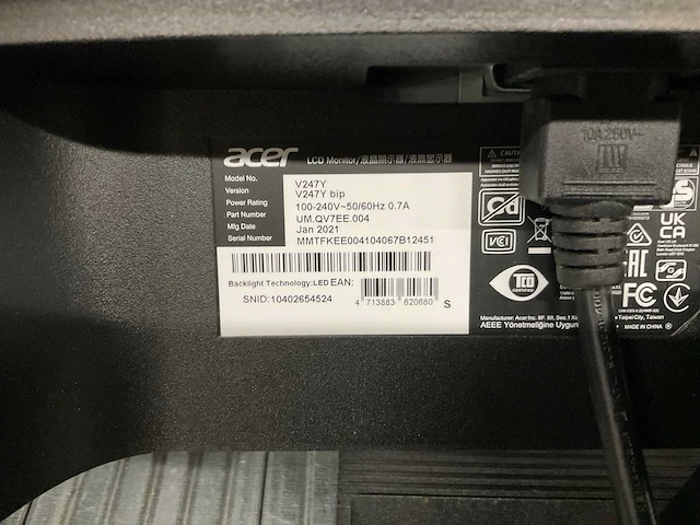 Acer v24ty monitoren (2x) - afbeelding 2 van  2