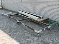 Acht metalen transportbokken voornamelijk 192 x 100 x 28 cm. - afbeelding 1 van  2