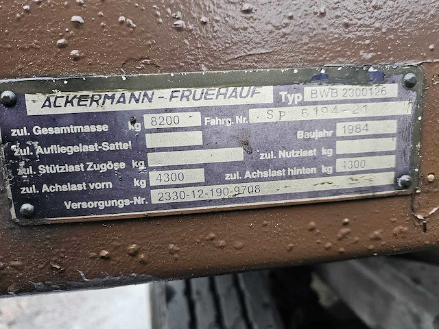 Ackermann - 1984 - bwb 2300126 - dumper aanhanger - afbeelding 25 van  27