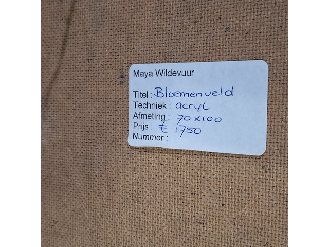 Acryl schilderij, maya wildevuur (1944-2023), bloemenveld, 1991 - afbeelding 8 van  8