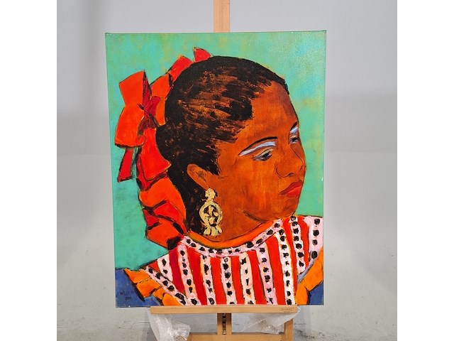 Acryl schilderij, maya wildevuur (1944-2023), dansers mexico, 2001 - afbeelding 2 van  8