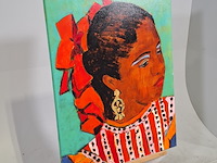 Acryl schilderij, maya wildevuur (1944-2023), dansers mexico, 2001 - afbeelding 3 van  8