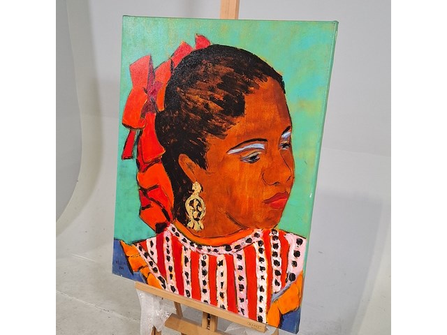 Acryl schilderij, maya wildevuur (1944-2023), dansers mexico, 2001 - afbeelding 4 van  8