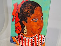 Acryl schilderij, maya wildevuur (1944-2023), dansers mexico, 2001 - afbeelding 4 van  8