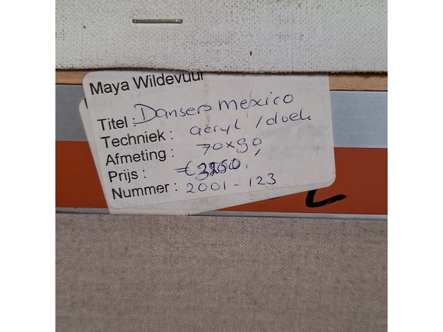 Acryl schilderij, maya wildevuur (1944-2023), dansers mexico, 2001 - afbeelding 8 van  8