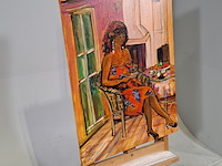 Acryl schilderij, maya wildevuur (1944-2023), dora in giglio, 2004 - afbeelding 3 van  8