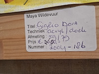 Acryl schilderij, maya wildevuur (1944-2023), dora in giglio, 2004 - afbeelding 8 van  8