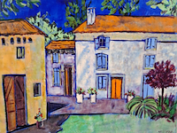 Acryl schilderij, maya wildevuur (1944-2023), frankrijk pourpry, 2006