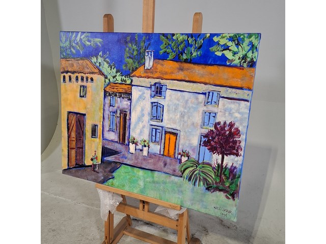 Acryl schilderij, maya wildevuur (1944-2023), frankrijk pourpry, 2006 - afbeelding 4 van  8