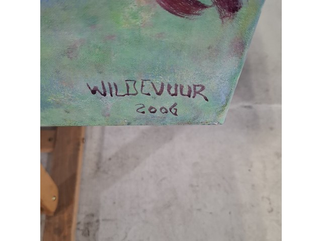 Acryl schilderij, maya wildevuur (1944-2023), frankrijk pourpry, 2006 - afbeelding 5 van  8