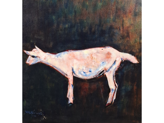 Acryl schilderij, maya wildevuur (1944-2023), geit, 2001 - afbeelding 1 van  8