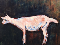 Acryl schilderij, maya wildevuur (1944-2023), geit, 2001 - afbeelding 1 van  8