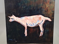 Acryl schilderij, maya wildevuur (1944-2023), geit, 2001 - afbeelding 2 van  8
