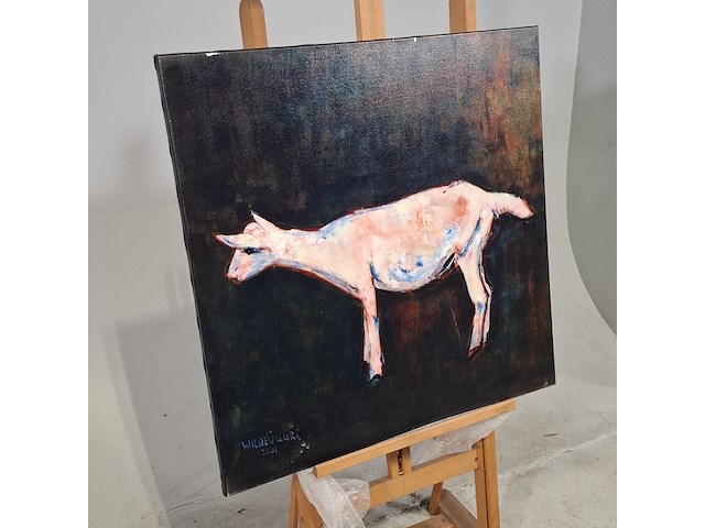 Acryl schilderij, maya wildevuur (1944-2023), geit, 2001 - afbeelding 3 van  8