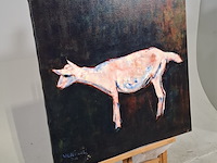 Acryl schilderij, maya wildevuur (1944-2023), geit, 2001 - afbeelding 3 van  8