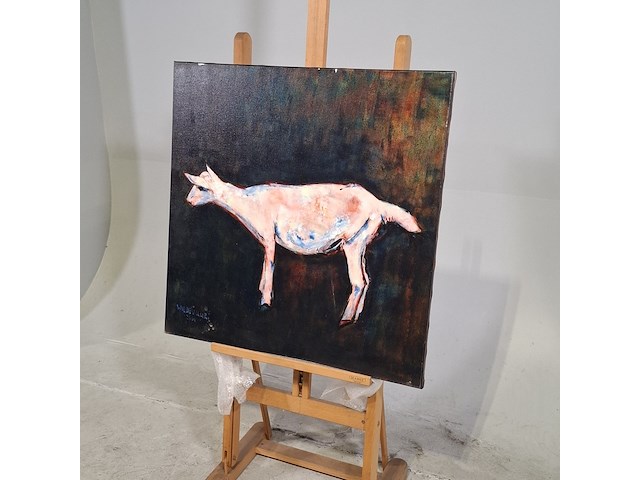 Acryl schilderij, maya wildevuur (1944-2023), geit, 2001 - afbeelding 4 van  8