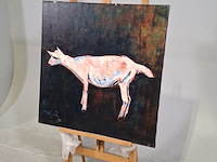 Acryl schilderij, maya wildevuur (1944-2023), geit, 2001 - afbeelding 4 van  8