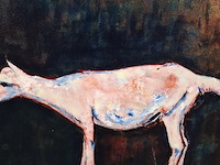 Acryl schilderij, maya wildevuur (1944-2023), geit, 2001 - afbeelding 5 van  8