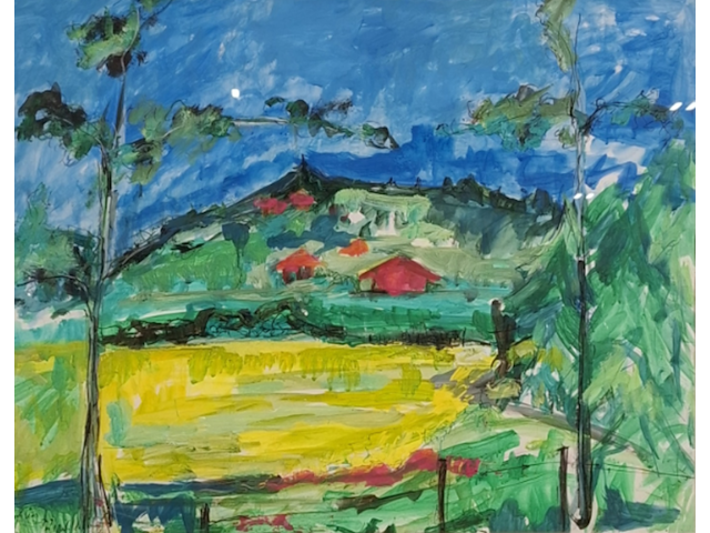 Acryl schilderij, maya wildevuur (1944-2023), heidekas, 1991 - afbeelding 1 van  9