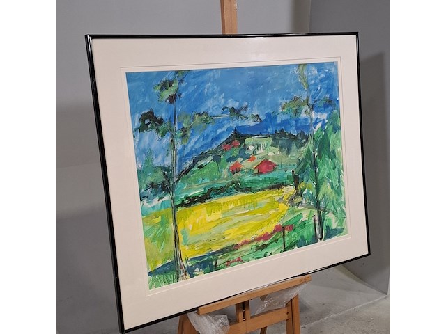 Acryl schilderij, maya wildevuur (1944-2023), heidekas, 1991 - afbeelding 3 van  9