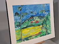 Acryl schilderij, maya wildevuur (1944-2023), heidekas, 1991 - afbeelding 3 van  9