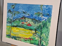 Acryl schilderij, maya wildevuur (1944-2023), heidekas, 1991 - afbeelding 4 van  9