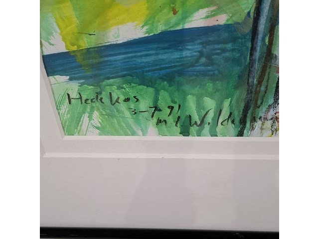 Acryl schilderij, maya wildevuur (1944-2023), heidekas, 1991 - afbeelding 5 van  9