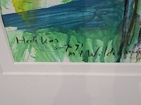 Acryl schilderij, maya wildevuur (1944-2023), heidekas, 1991 - afbeelding 5 van  9