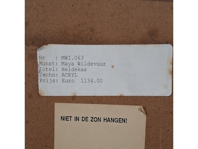 Acryl schilderij, maya wildevuur (1944-2023), heidekas, 1991 - afbeelding 9 van  9