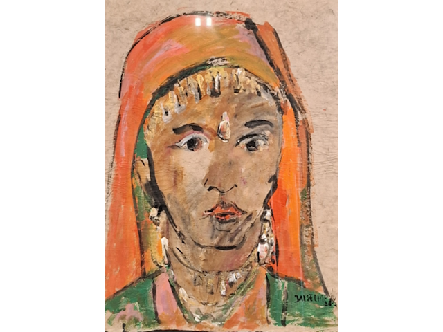 Acryl schilderij, maya wildevuur (1944-2023), jouselmer india - afbeelding 1 van  9