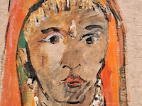 Acryl schilderij, maya wildevuur (1944-2023), jouselmer india - afbeelding 1 van  9