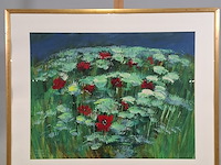 Acryl schilderij, maya wildevuur (1944-2023), klaprozen, 1997 - afbeelding 2 van  8