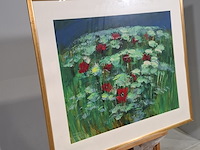 Acryl schilderij, maya wildevuur (1944-2023), klaprozen, 1997 - afbeelding 3 van  8