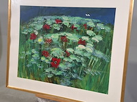 Acryl schilderij, maya wildevuur (1944-2023), klaprozen, 1997 - afbeelding 4 van  8